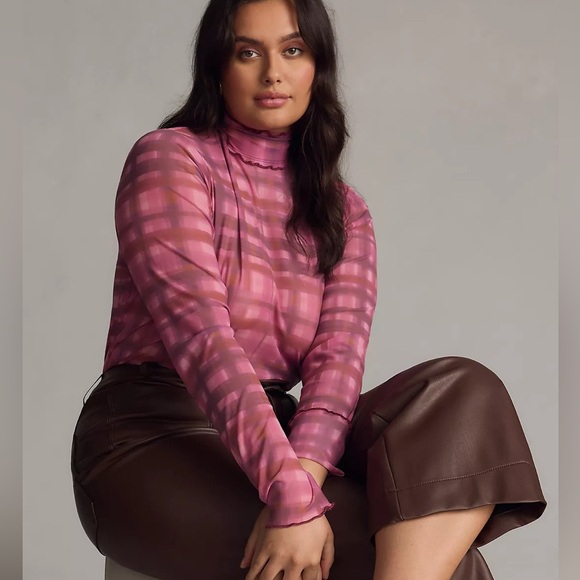 Anthropologie Pilcro Plaid Turtleneck Top - Picture 9 of 15